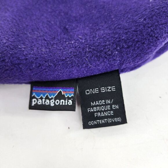 VTG PATAGONIA Made in France Wool Beans Isle Gray purple Hat snow winter Beanie - Picture 8 of 8
